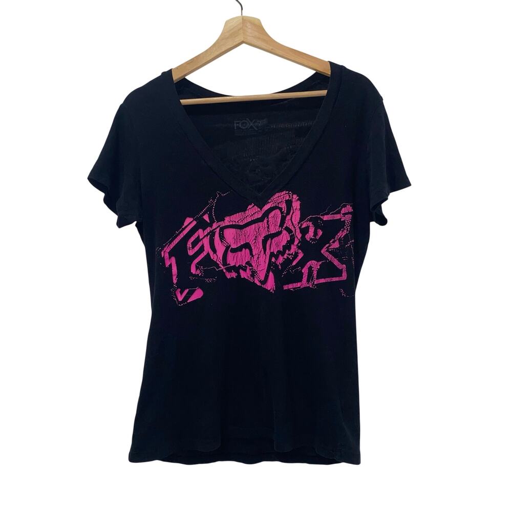 Fox Grunge V-Neck Tee, Women’s Large - Picture 3 of 9